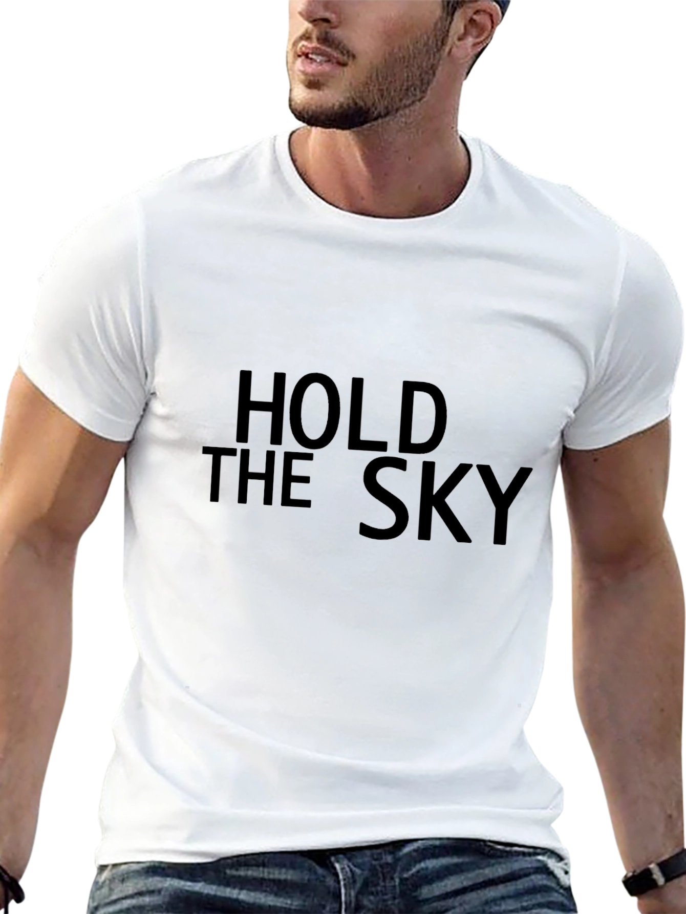 Hold the Sky Black Graphic T-Shirt
