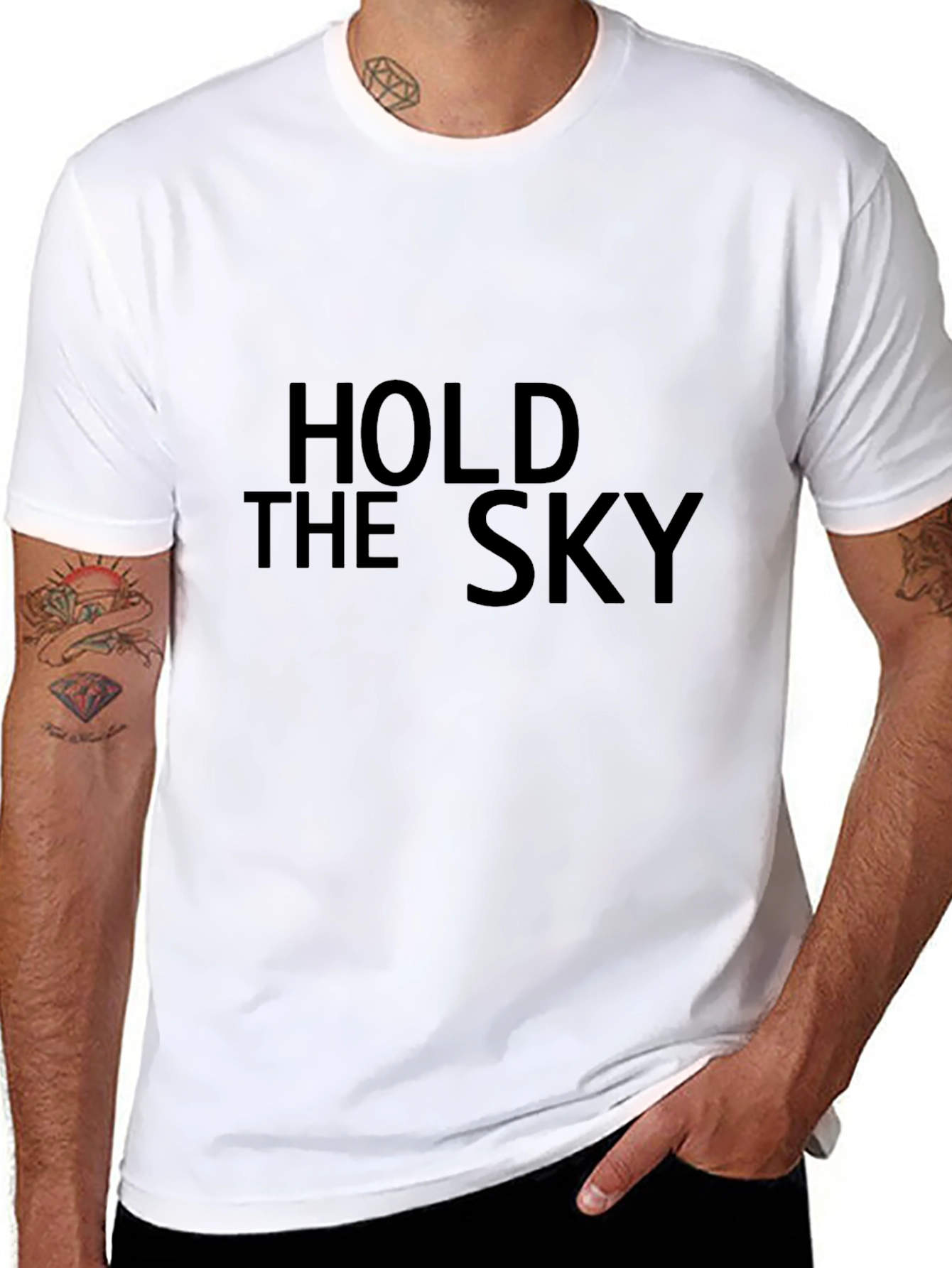 Hold the Sky Black Graphic T-Shirt