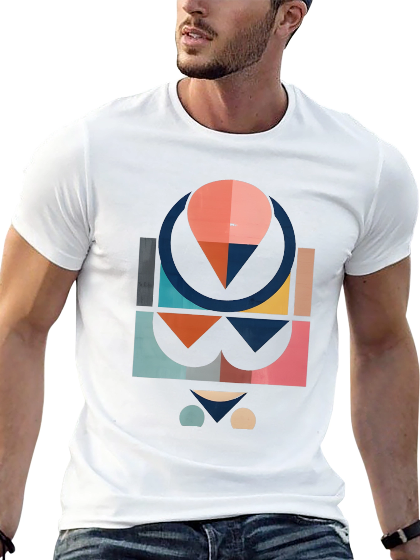 Geometric Design Tee - Modern Art Shirt