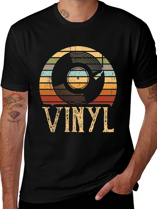 Vintage Vinyl Record Graphic Tee - Retro Music Lover Shirt