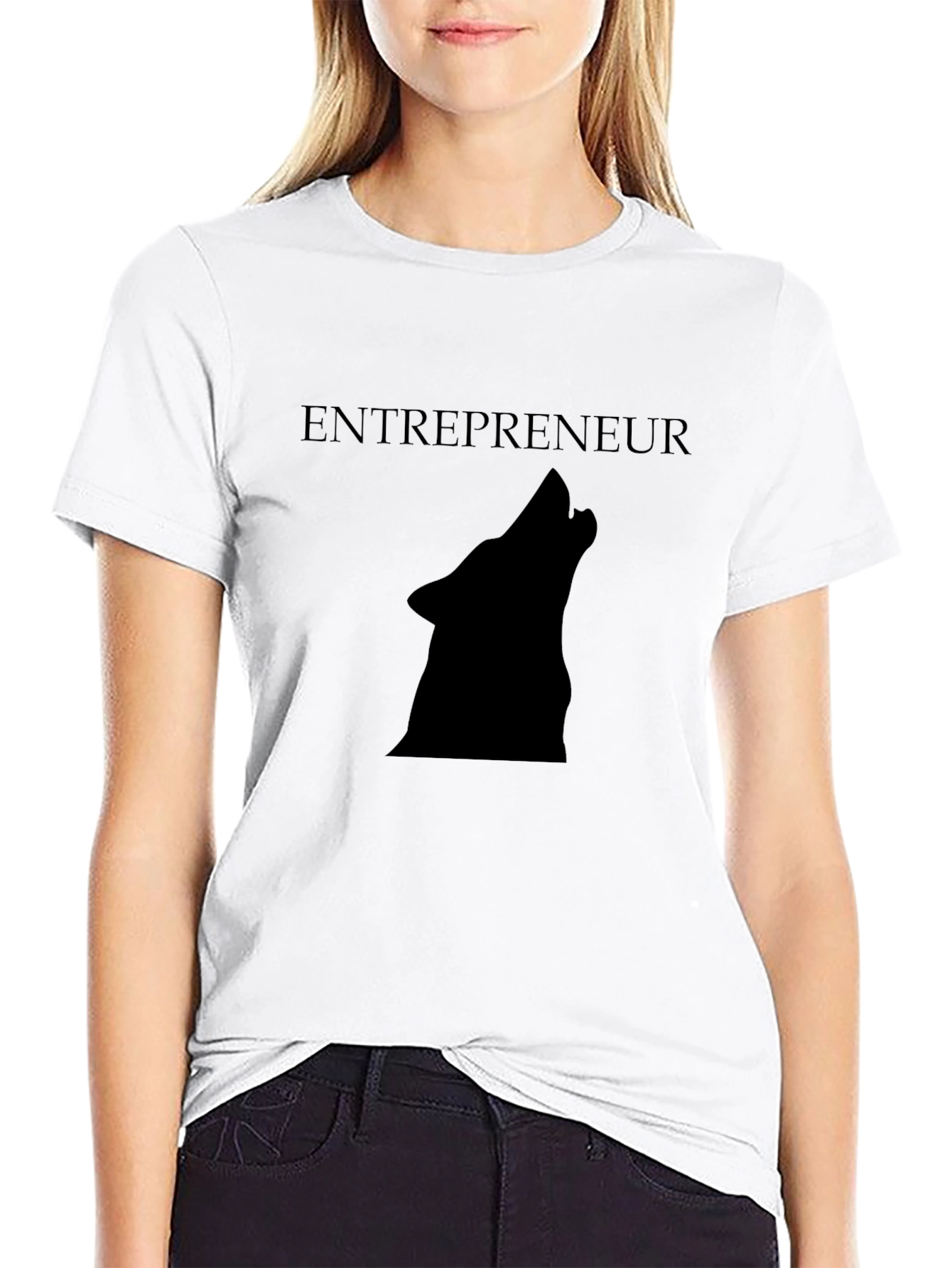Entrepreneur Wolf Howling Graphic Tee - Black