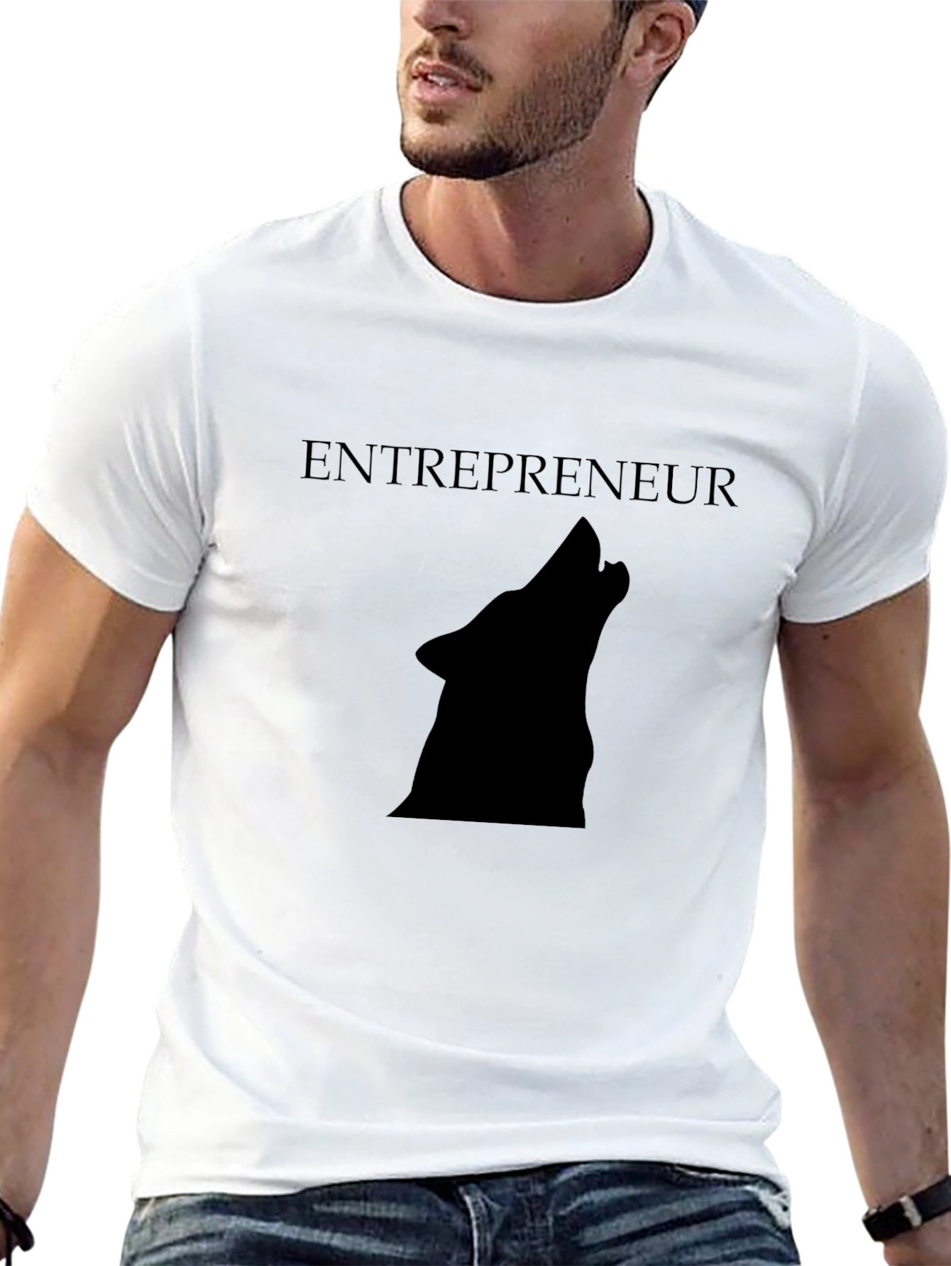 Entrepreneur Wolf Howling Graphic Tee - Black