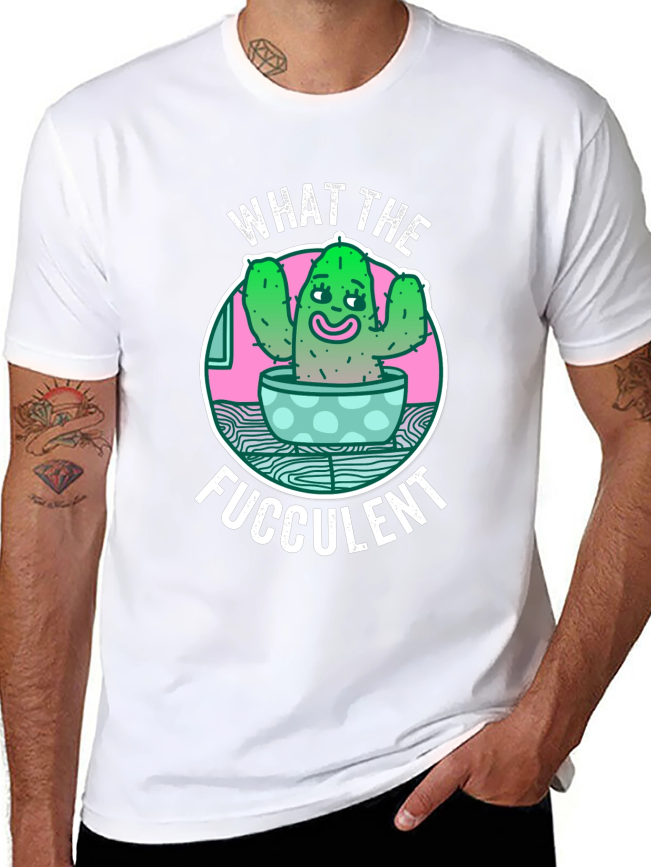 What the Fucculent T-Shirt Funny Cactus Graphic Tee
