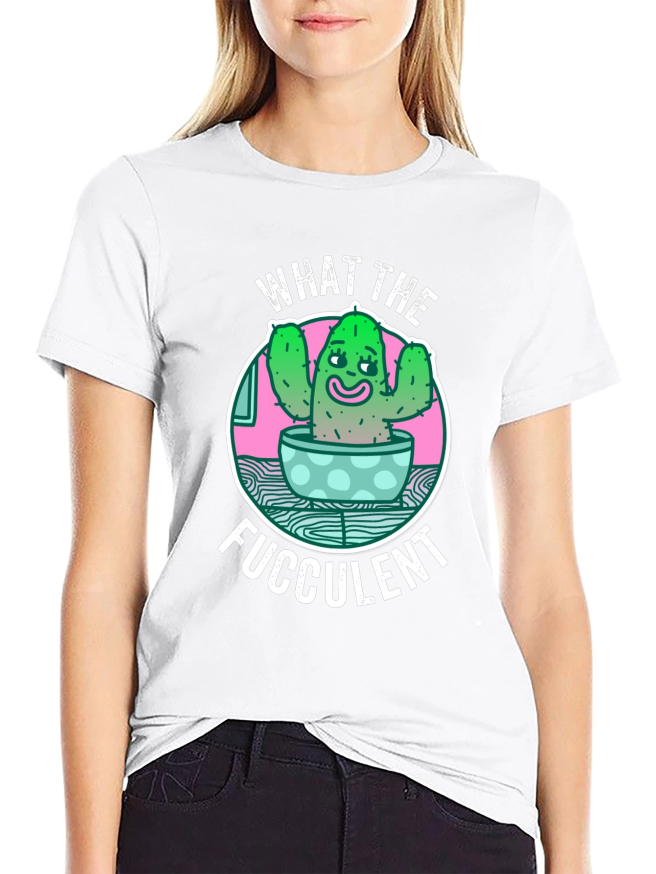 What the Fucculent T-Shirt Funny Cactus Graphic Tee