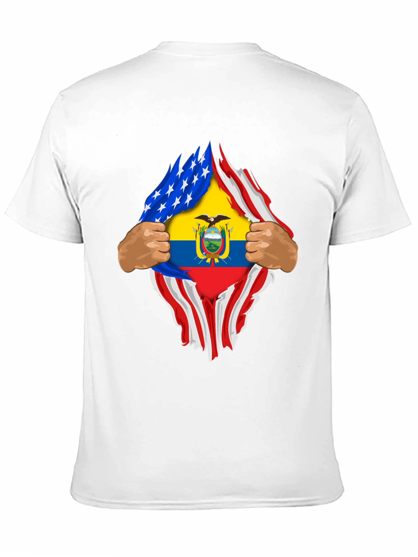 USA Ecuador Flag Ripped Shirt