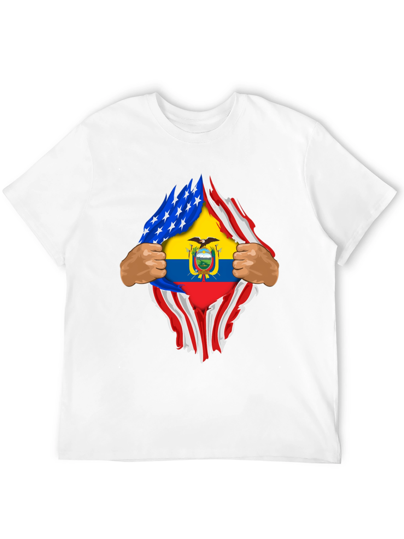 USA Ecuador Flag Ripped Shirt