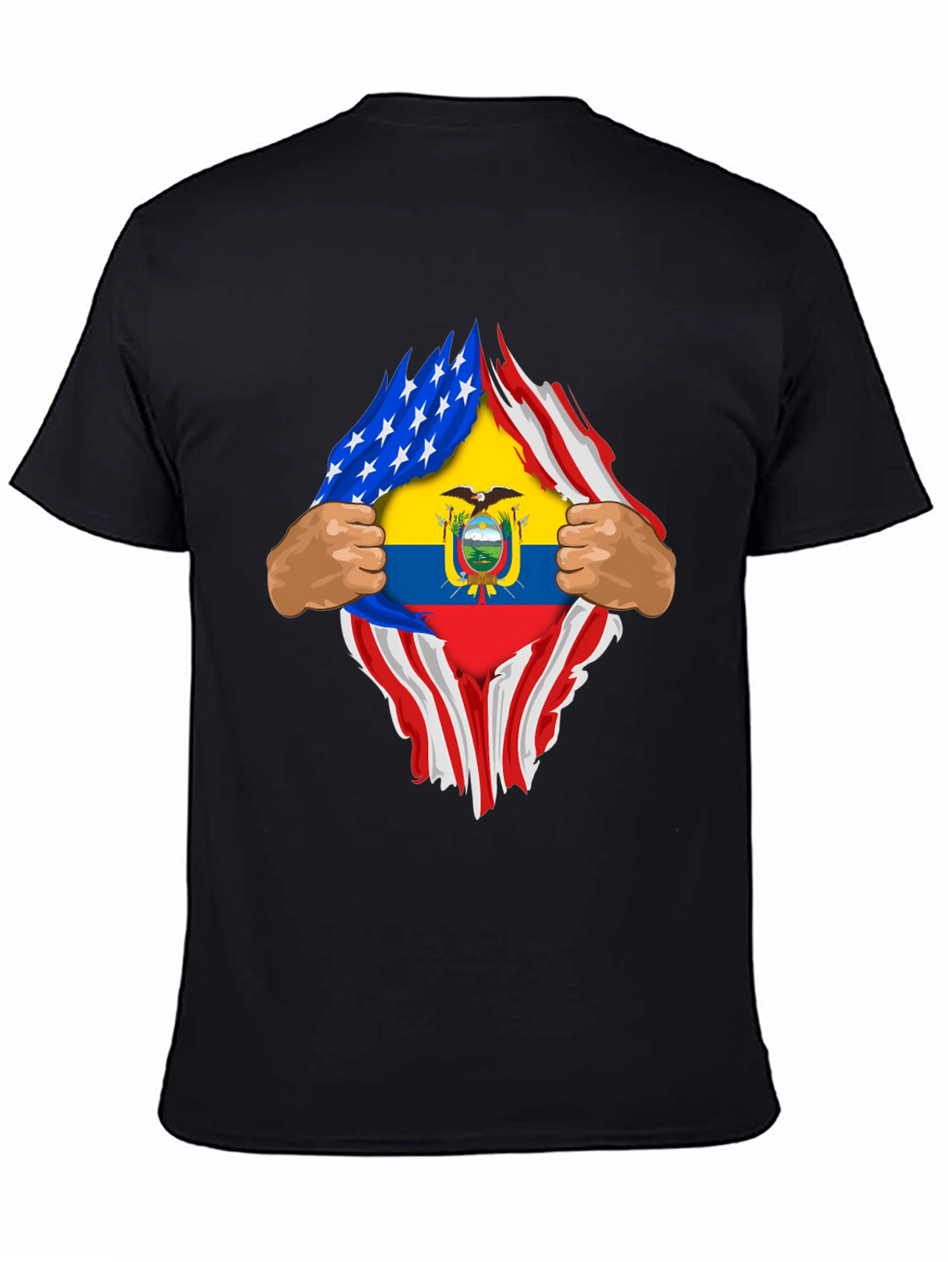 USA Ecuador Flag Ripped Shirt