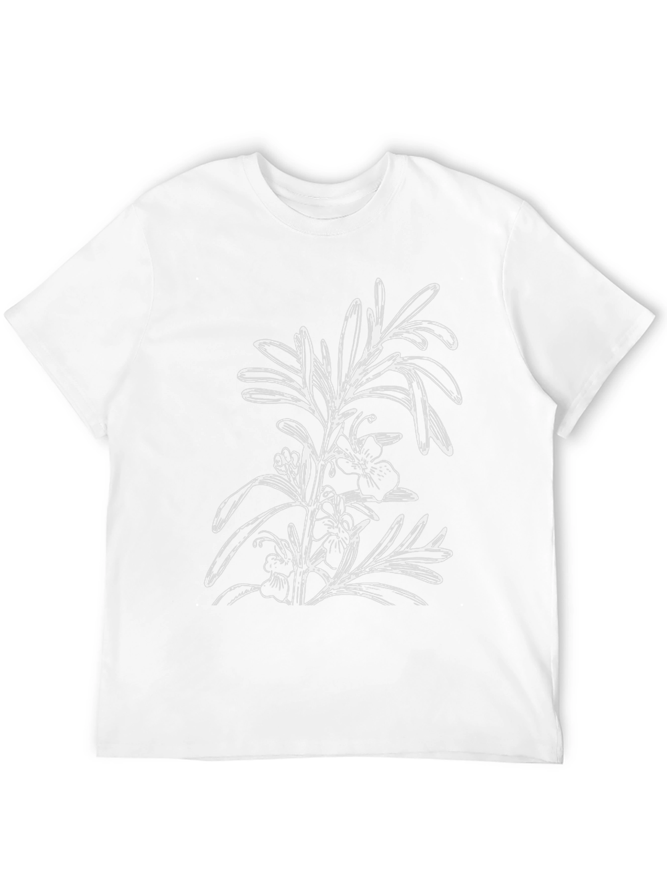 Black T-Shirt with Floral Botanical Graphic