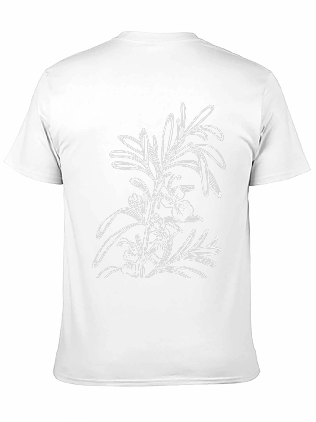 Black T-Shirt with Floral Botanical Graphic