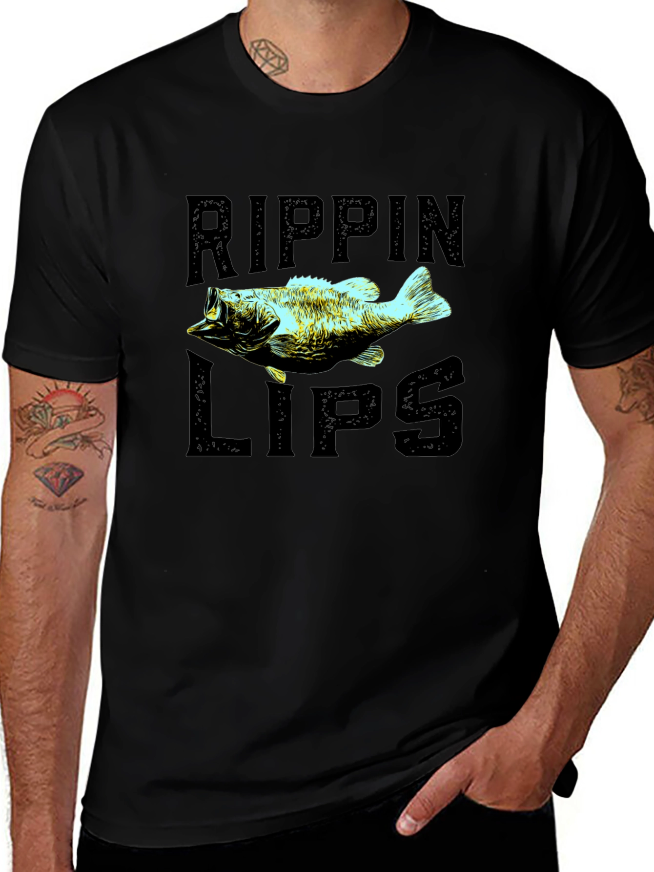 Rippin Lips Bass Fishing Graphic T-Shirt