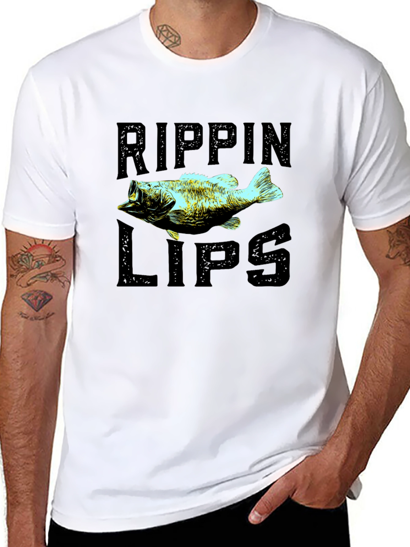 Rippin Lips Bass Fishing Graphic T-Shirt