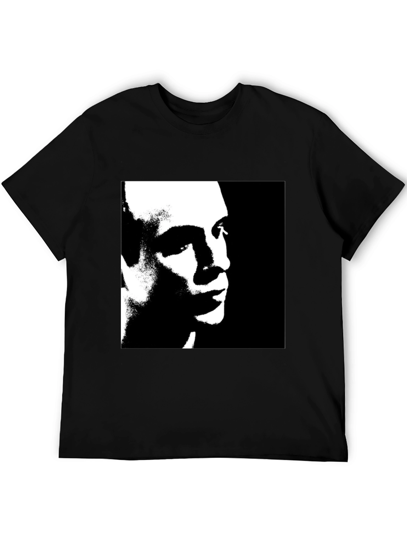 Monochrome Portrait Graphic Tee - Black