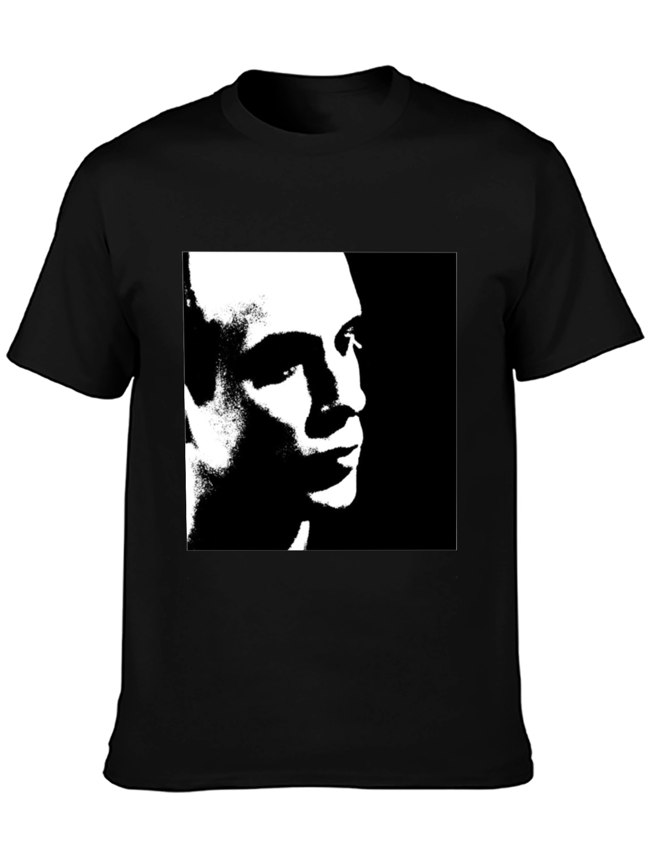 Monochrome Portrait Graphic Tee - Black