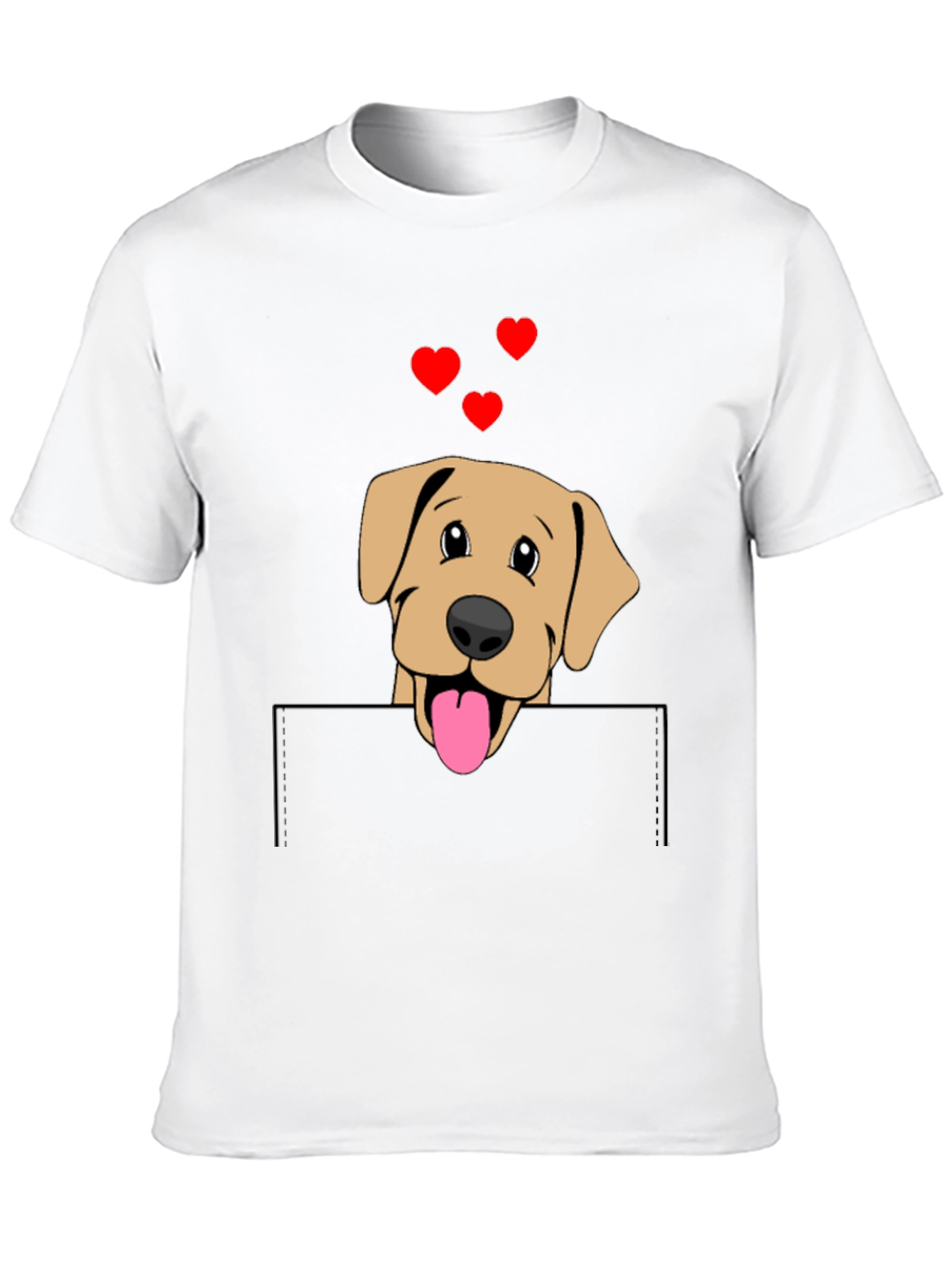 Labrador Pocket T-Shirt with Hearts