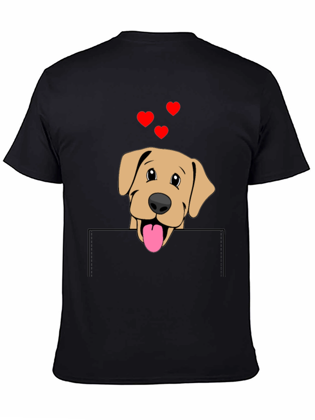 Labrador Pocket T-Shirt with Hearts