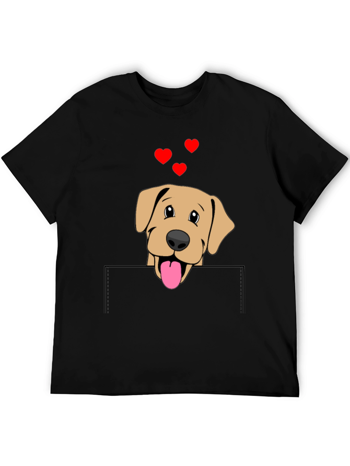 Labrador Pocket T-Shirt with Hearts