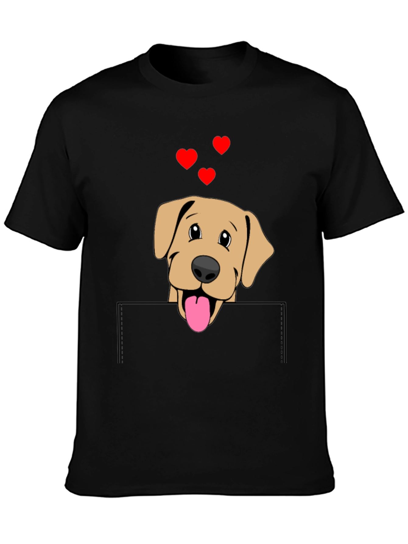 Labrador Pocket T-Shirt with Hearts