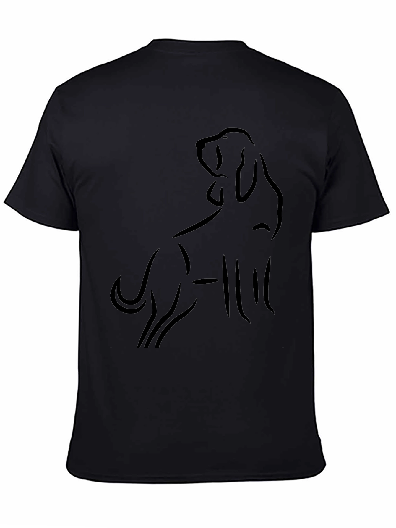 Black Dog Outline Graphic T-Shirt