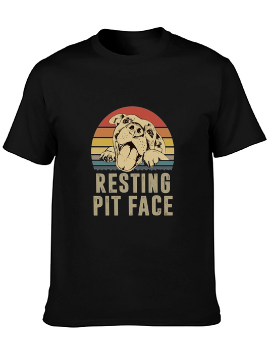 Resting Pit Face T-Shirt - Dog Lover Tee