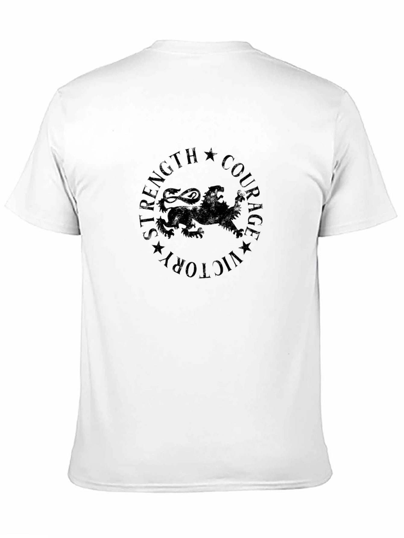 Black Graphic Tee: Strength Courage Victory
