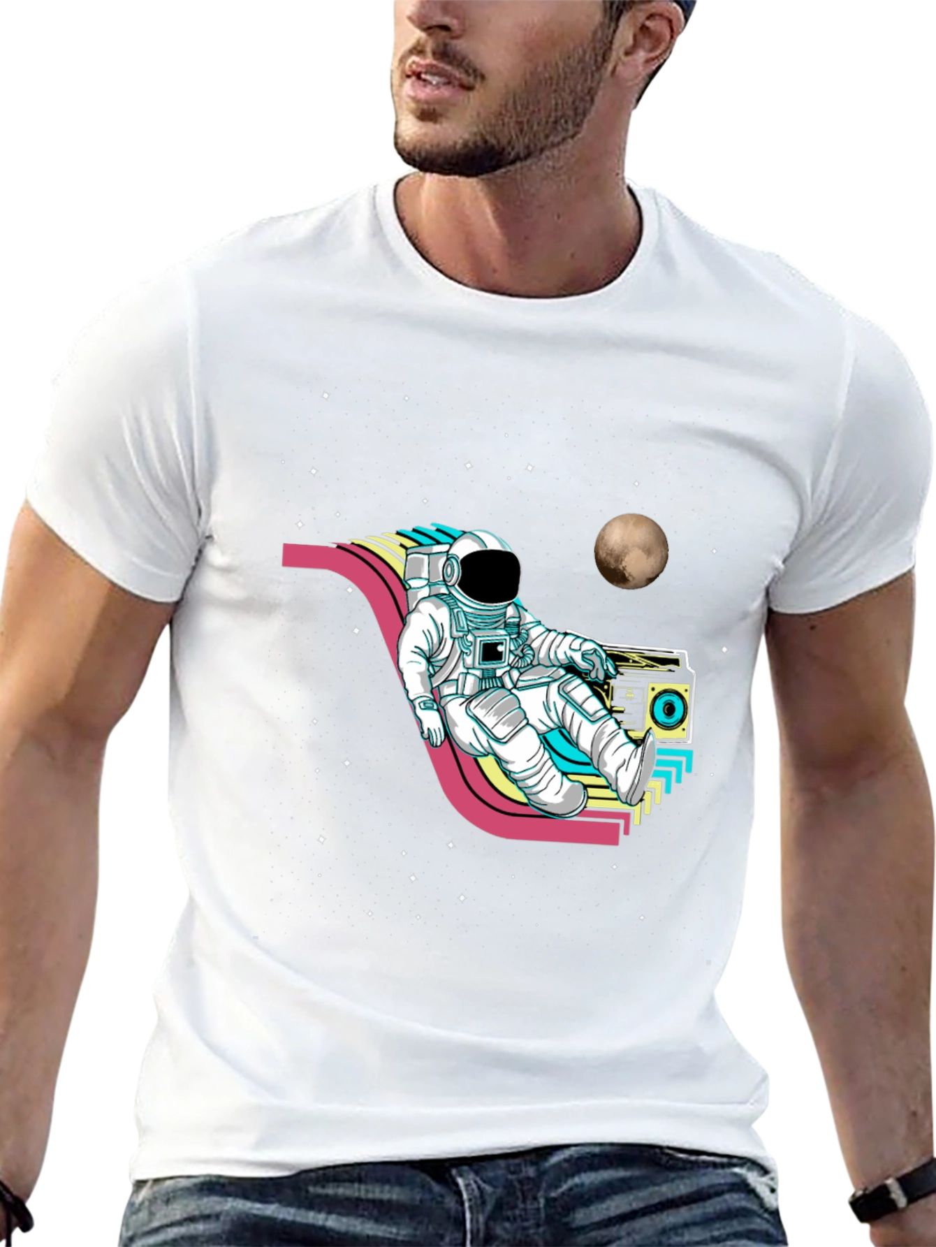 Astronaut Retro T-Shirt - Space Vibes