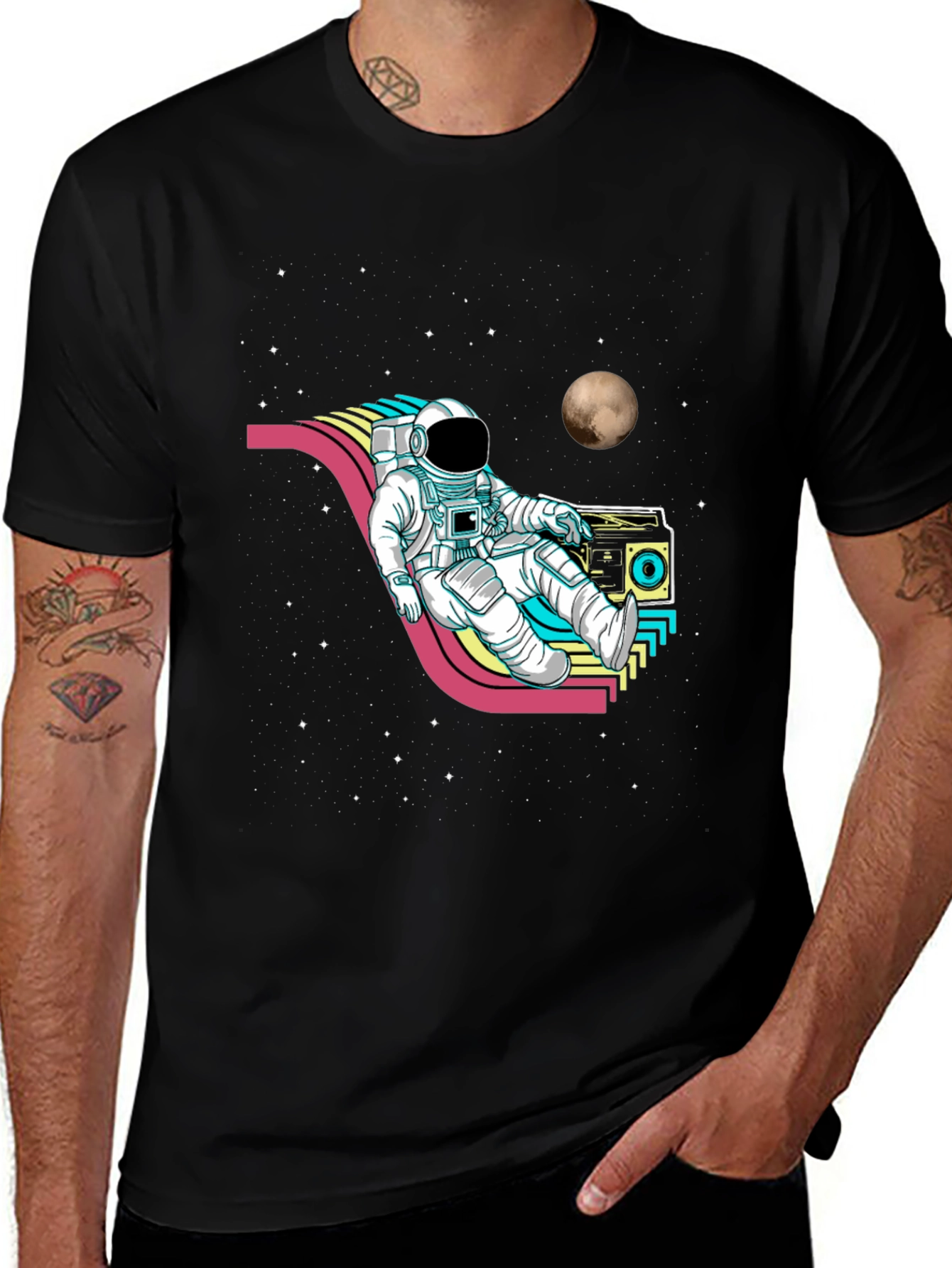 Astronaut Retro T-Shirt - Space Vibes