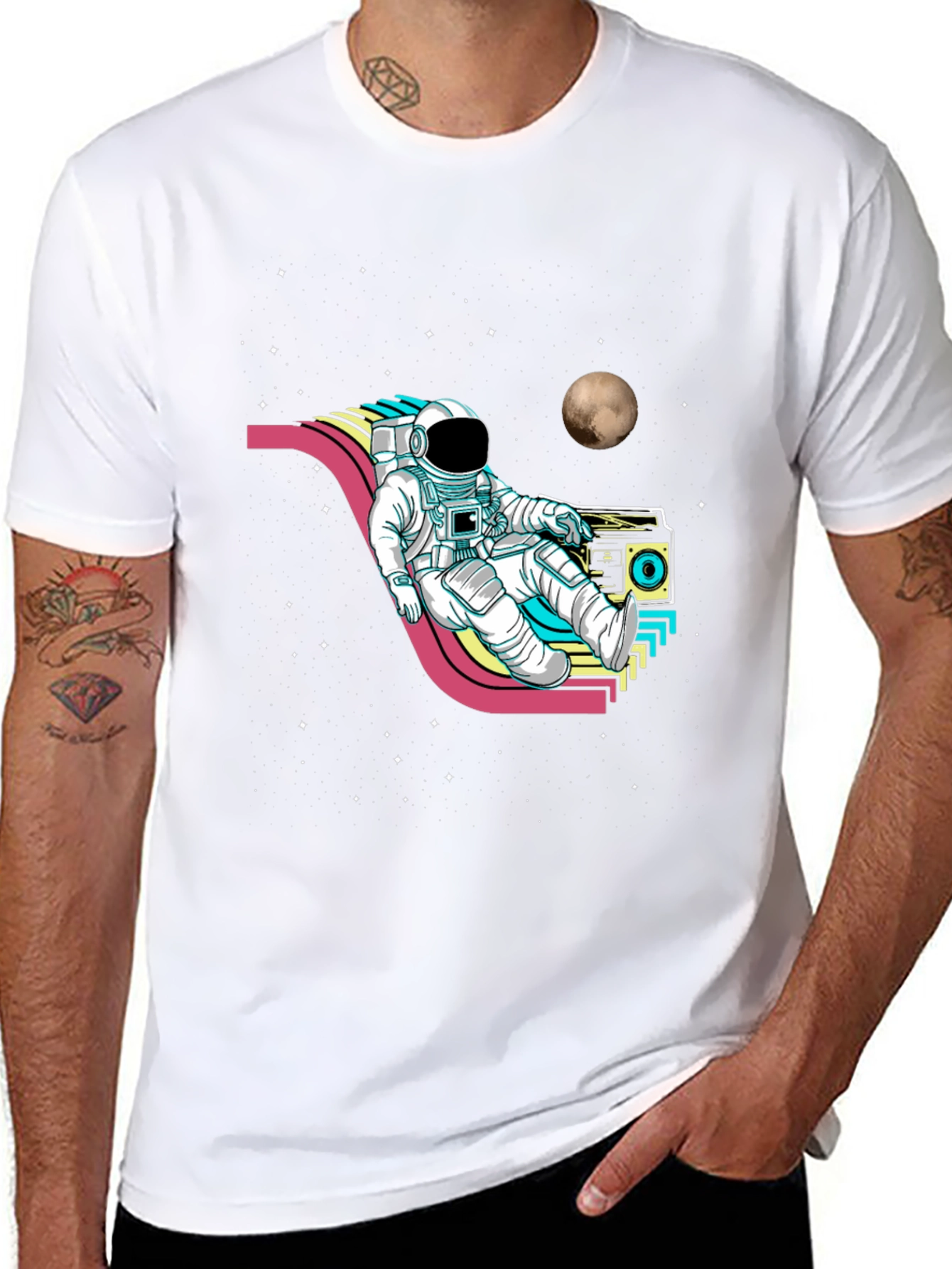 Astronaut Retro T-Shirt - Space Vibes