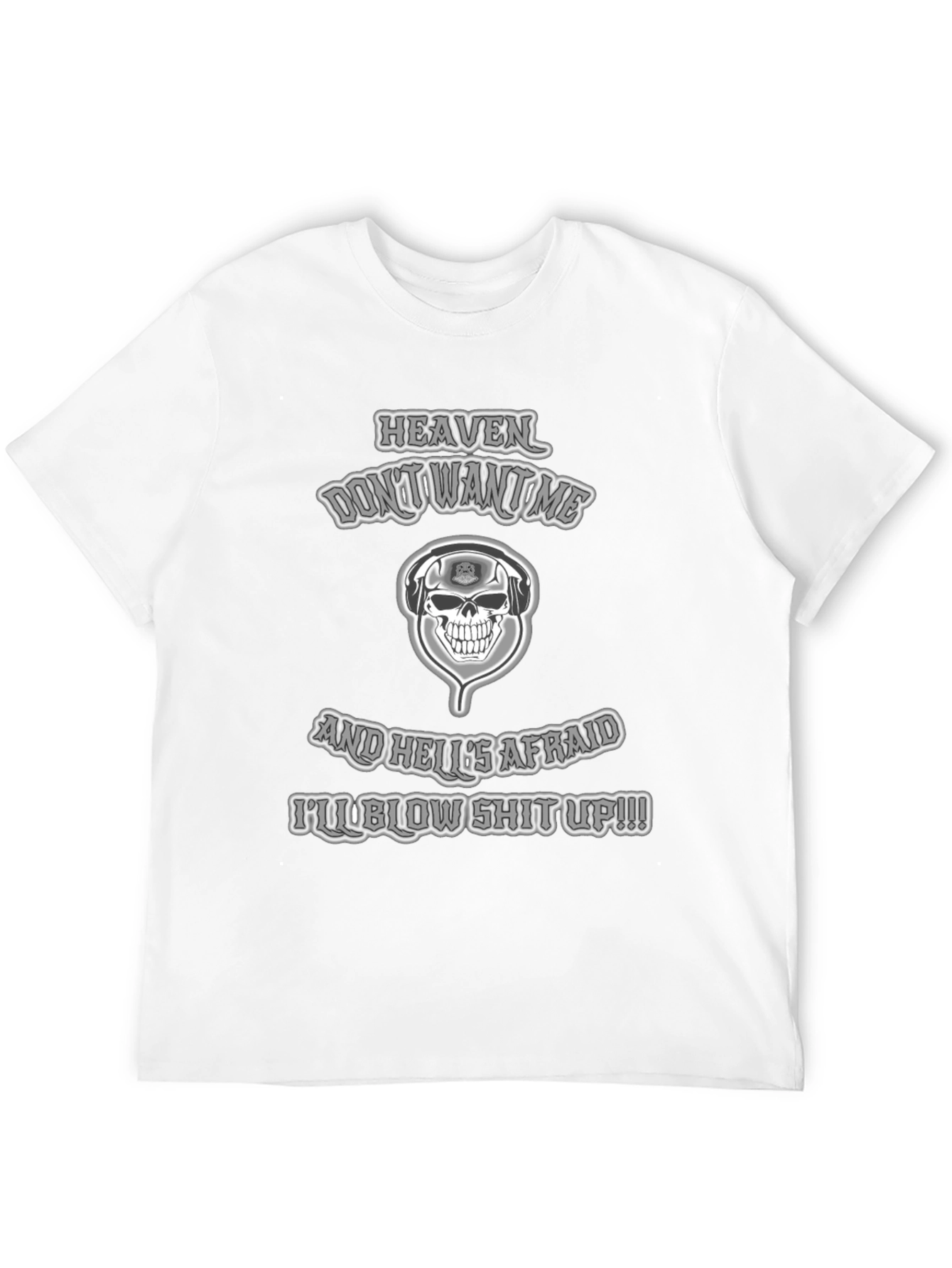 Skull & Headphones T-Shirt - Heaven Dont Want Me!
