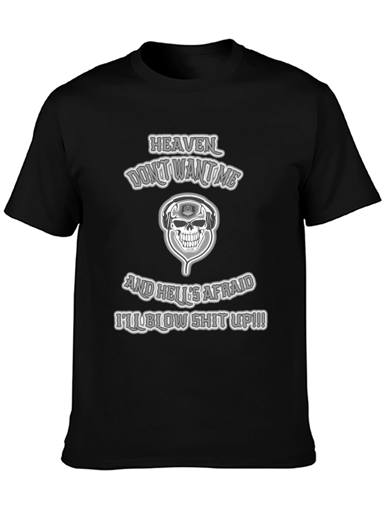 Skull & Headphones T-Shirt - Heaven Dont Want Me!