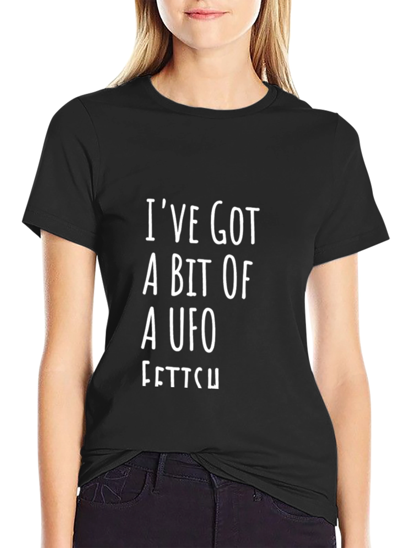 UFO Fetish Graphic Tee - Black Cotton Blend