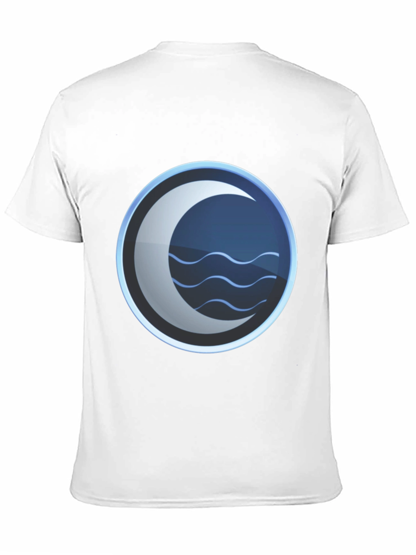 Mystic Crescent Wave Graphic Tee - Black Cotton Blend