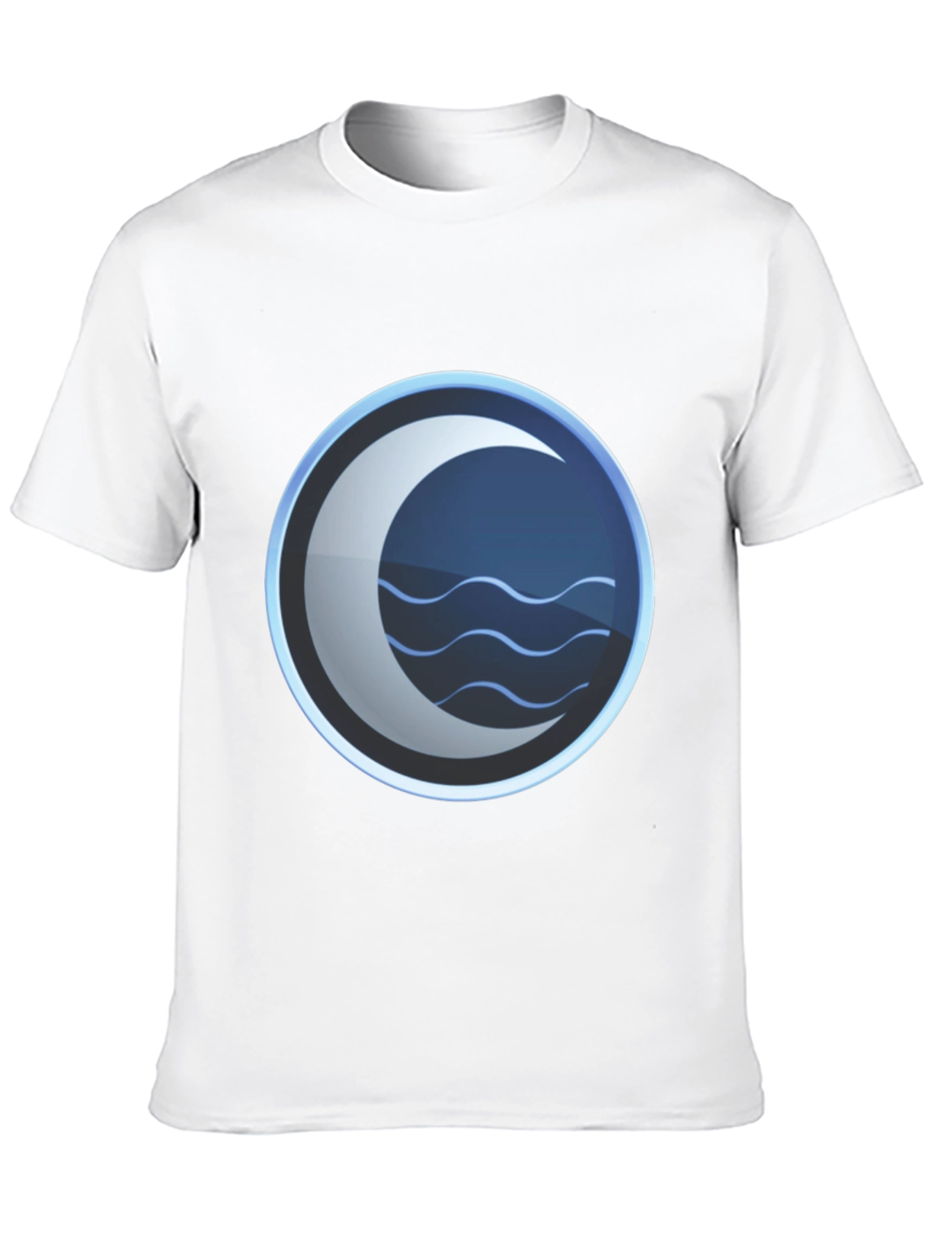 Mystic Crescent Wave Graphic Tee - Black Cotton Blend