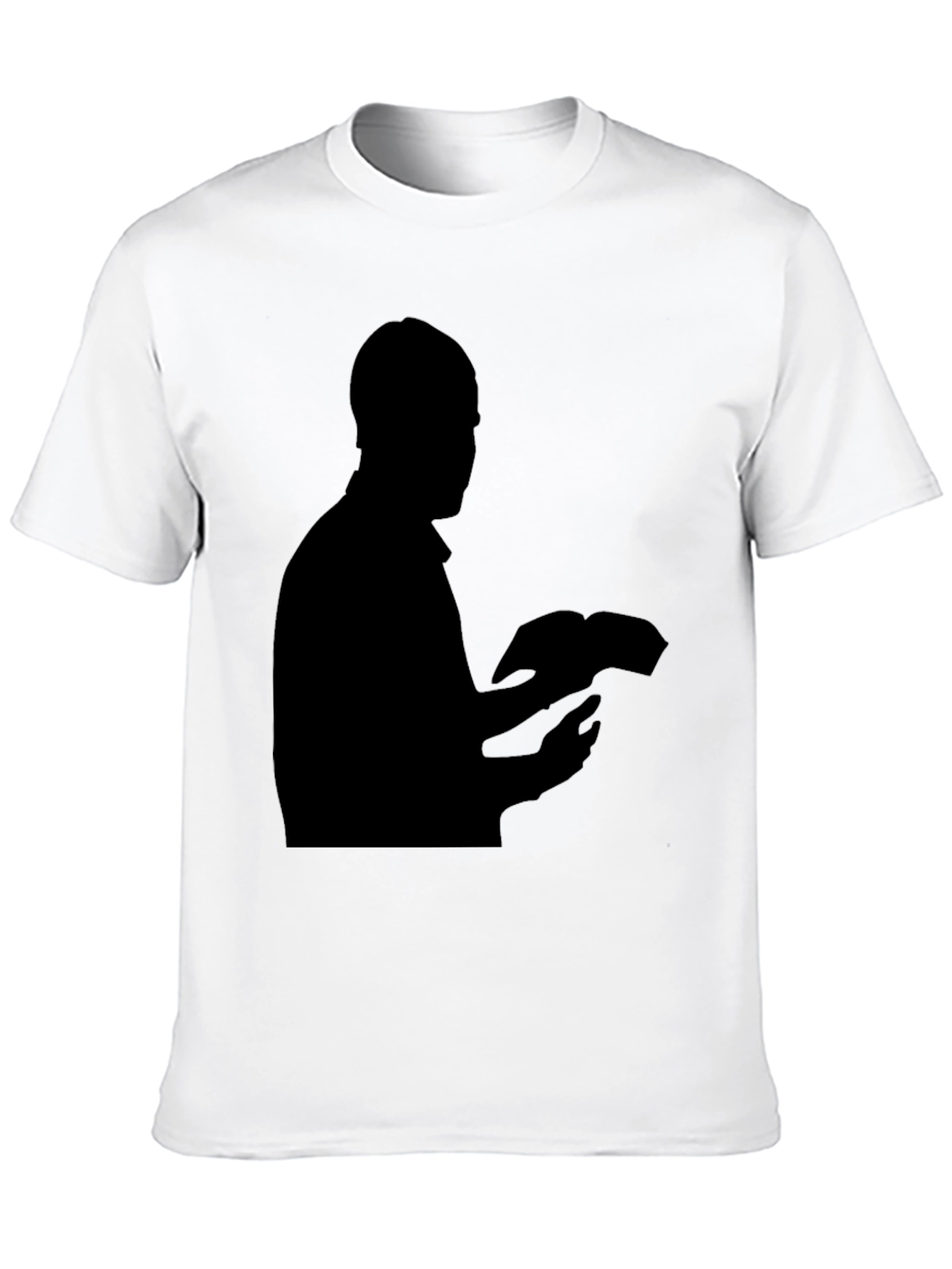 Silhouette Reading T-Shirt - Black Casual Wear