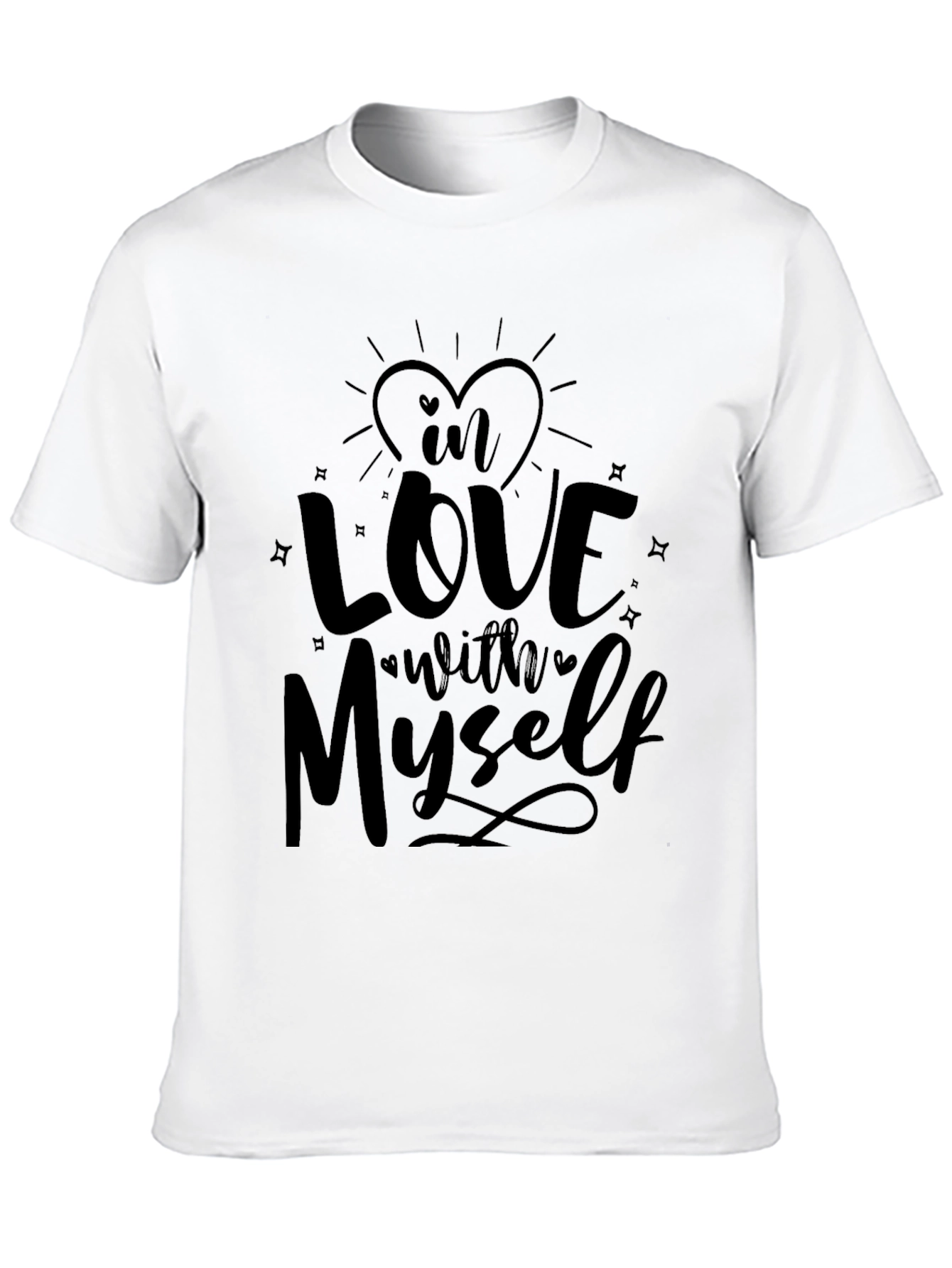 In Love with Myself Graphic Black Tee