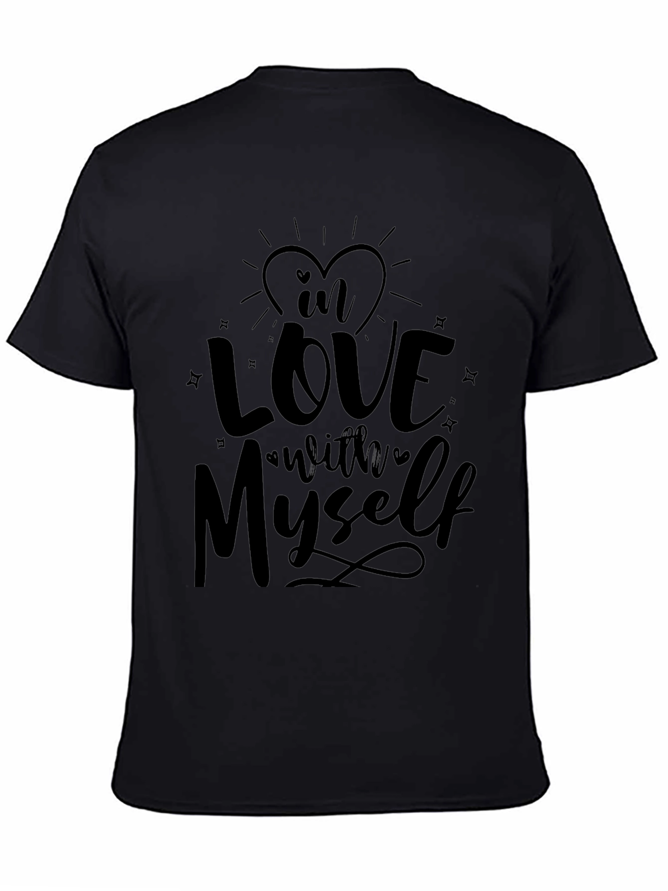 In Love with Myself Graphic Black Tee
