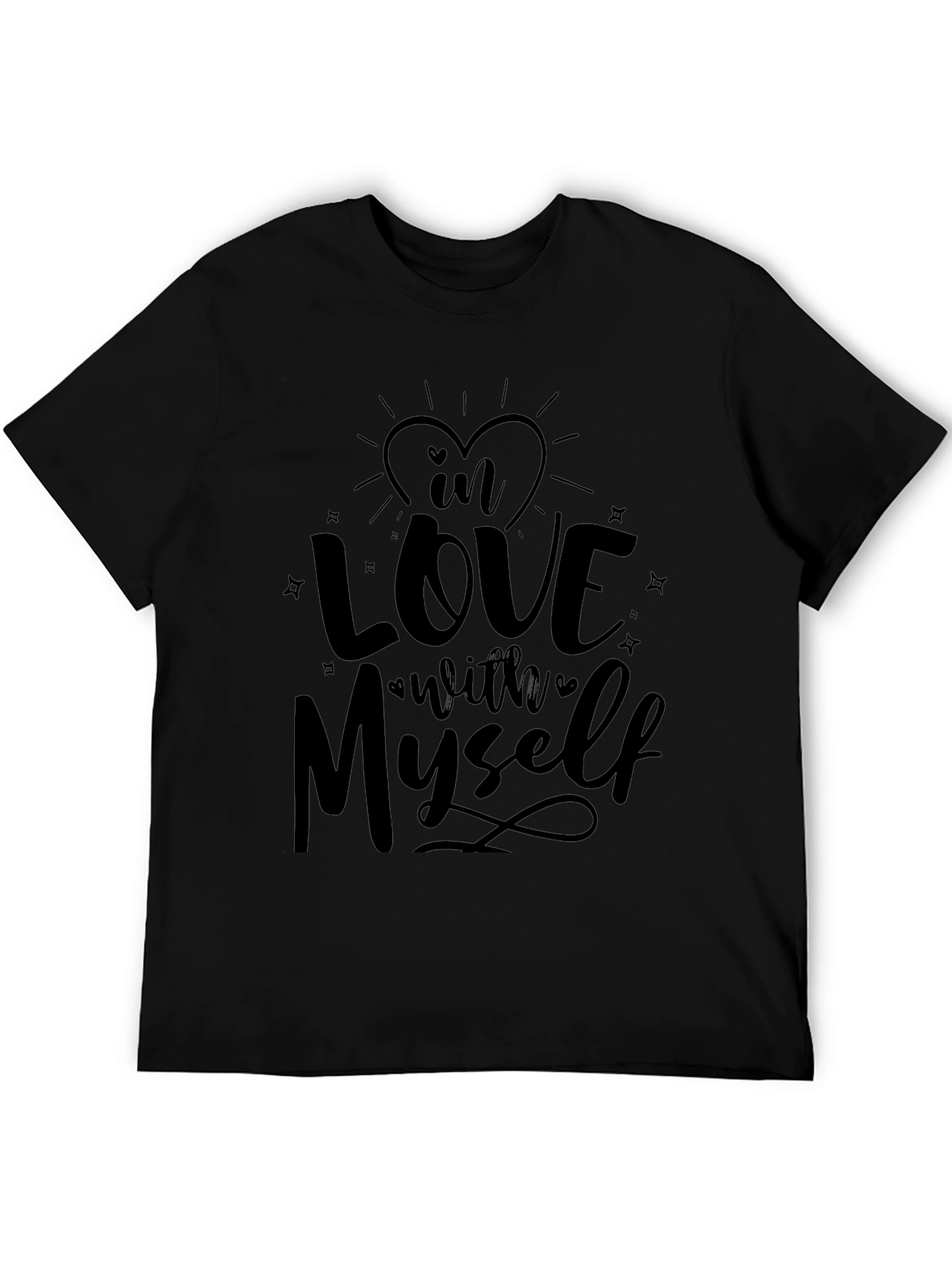 In Love with Myself Graphic Black Tee