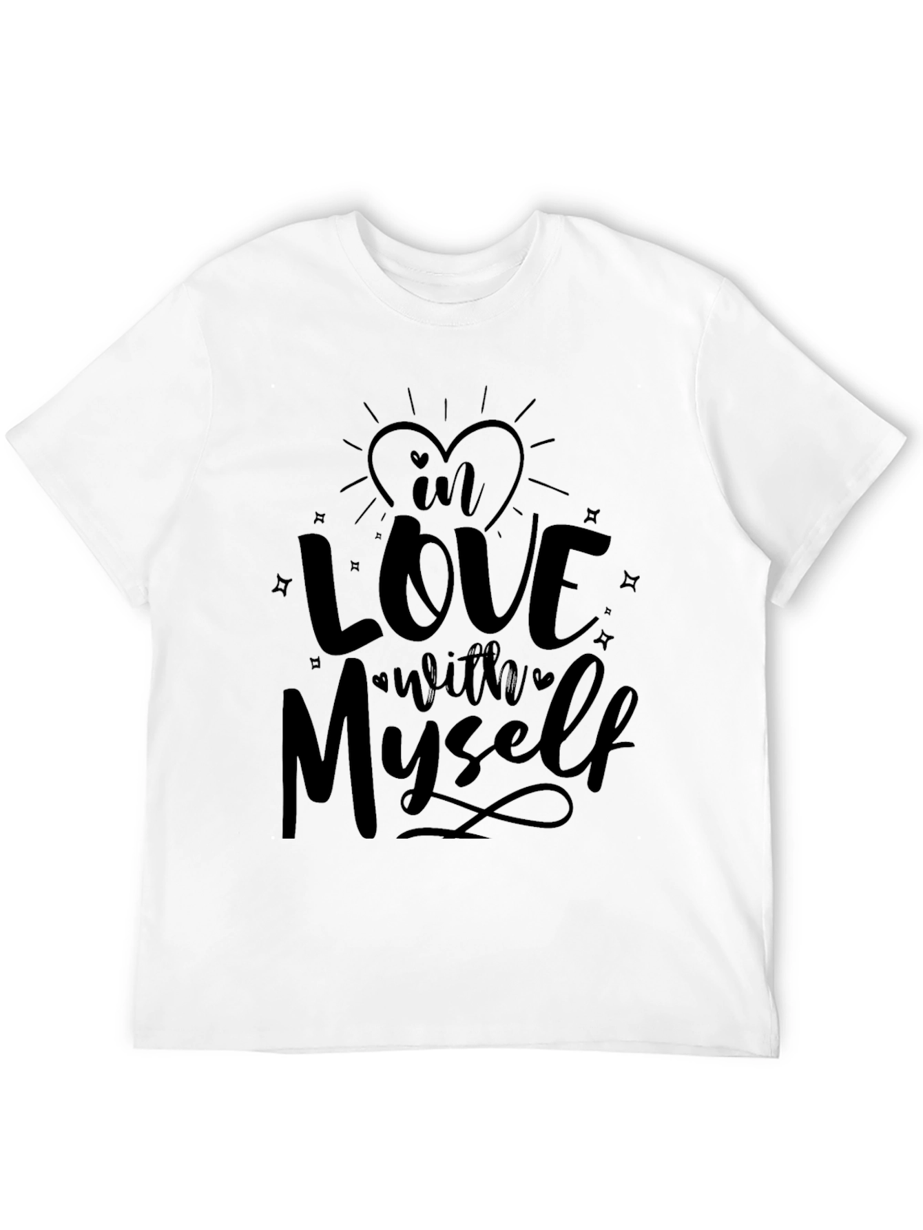 In Love with Myself Graphic Black Tee