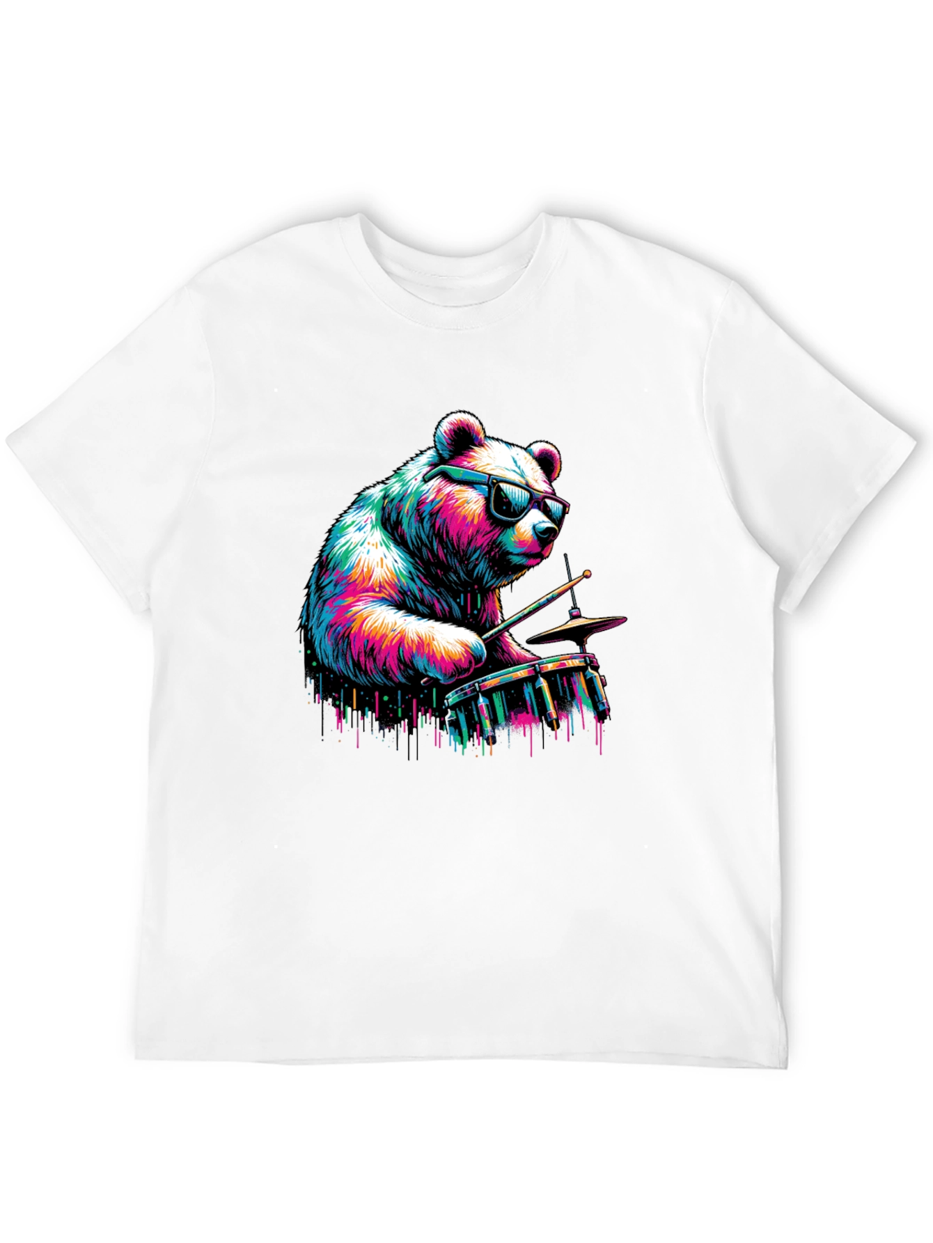 Bear Drummer Graphic Tee - Cool & Unique Design