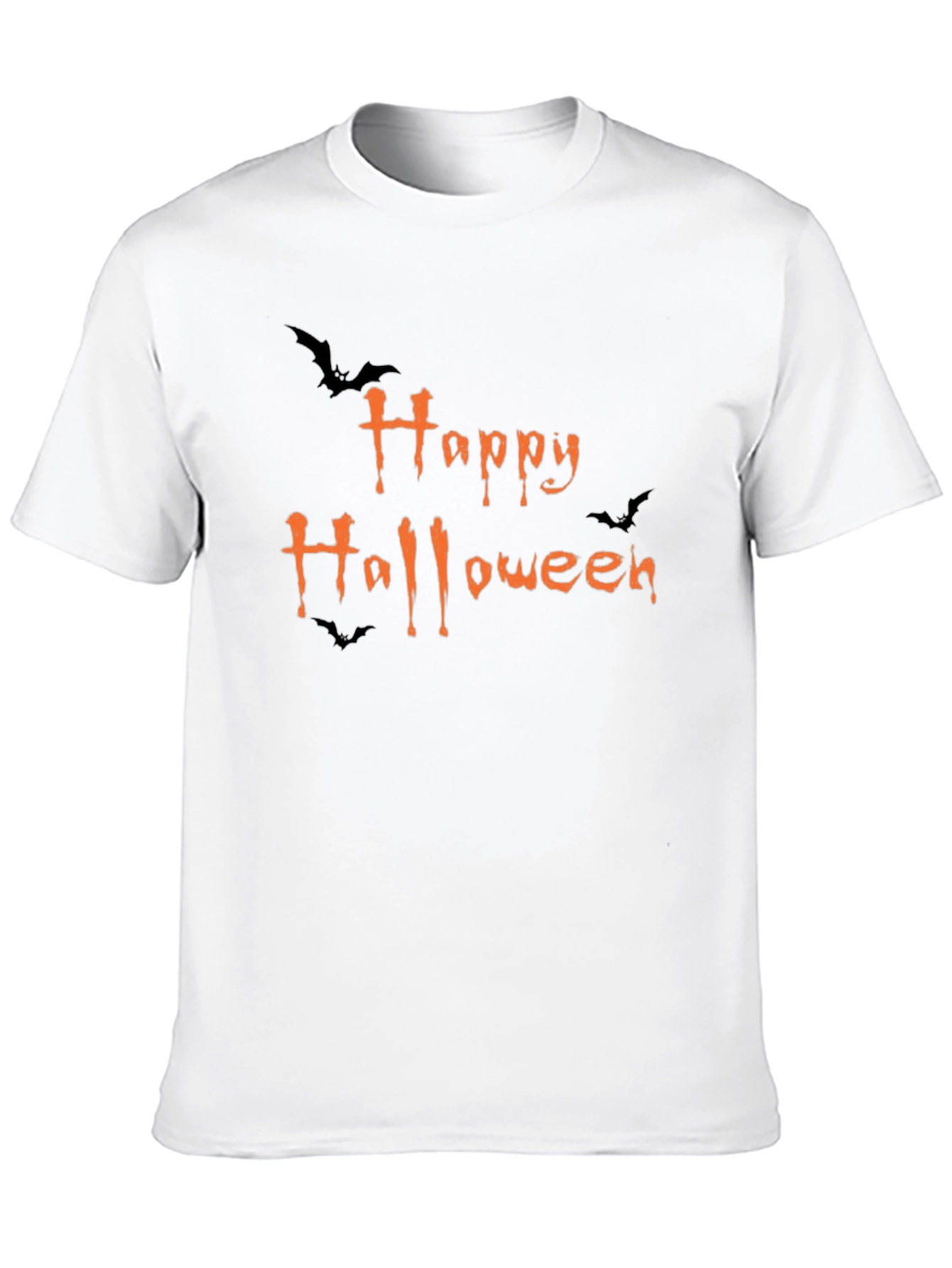 Happy Halloween Graphic Print Black T-Shirt
