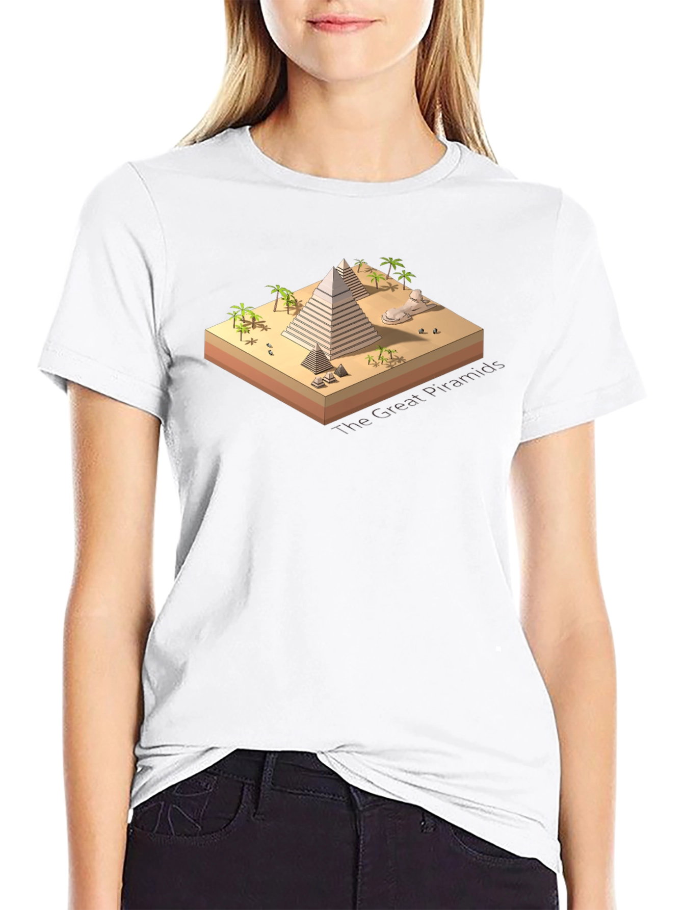 Egyptian Pyramid Graphic Tee - Black Cotton Blend T-Shirt