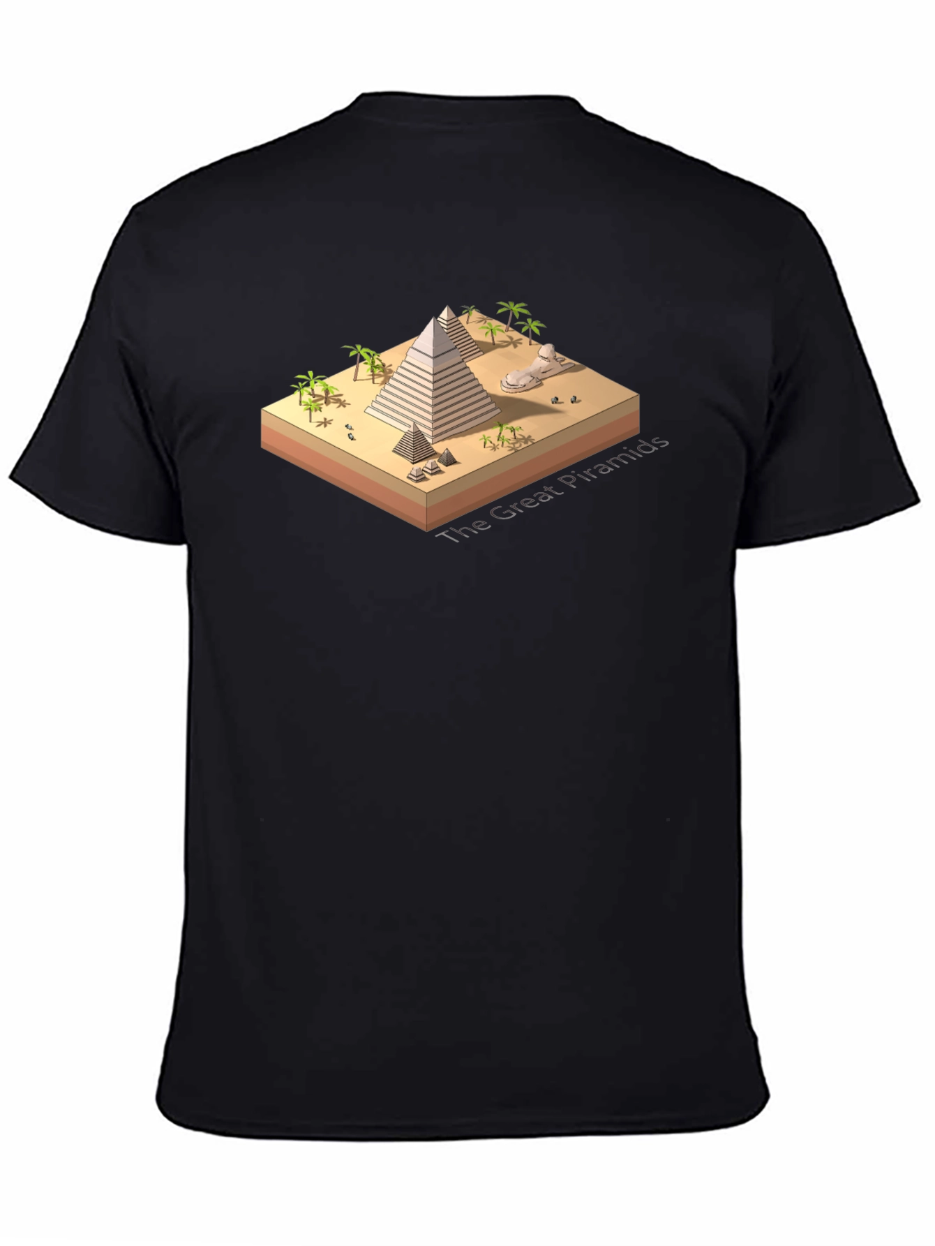 Egyptian Pyramid Graphic Tee - Black Cotton Blend T-Shirt