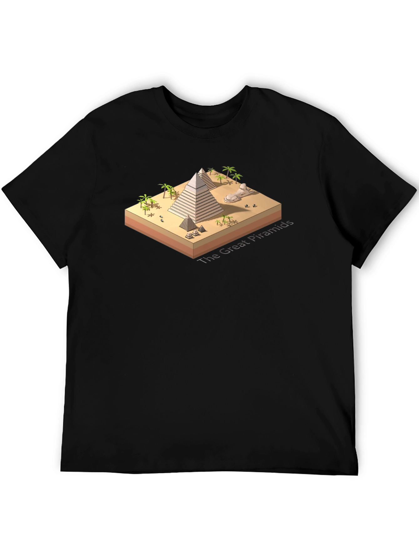 Egyptian Pyramid Graphic Tee - Black Cotton Blend T-Shirt
