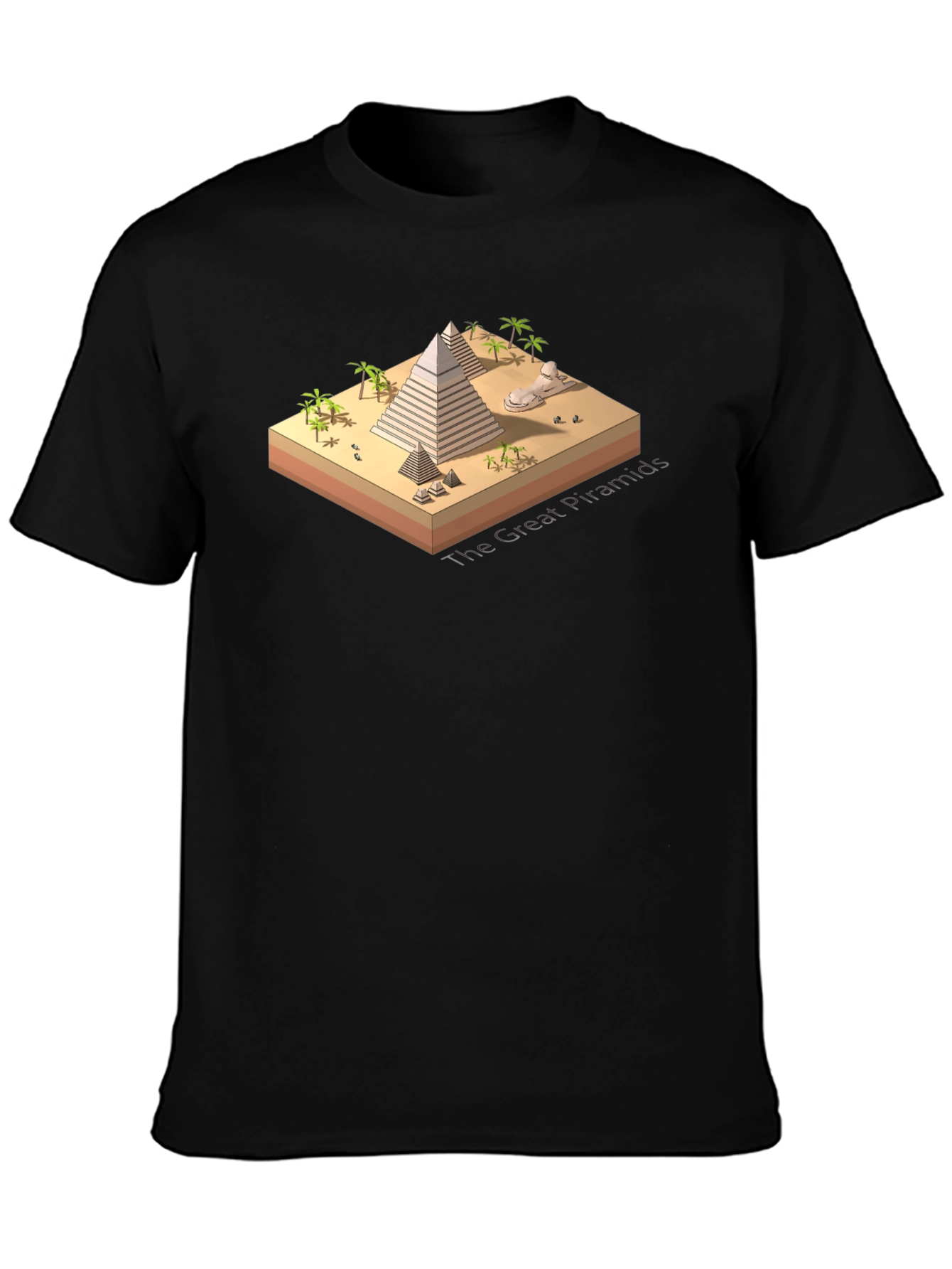 Egyptian Pyramid Graphic Tee - Black Cotton Blend T-Shirt
