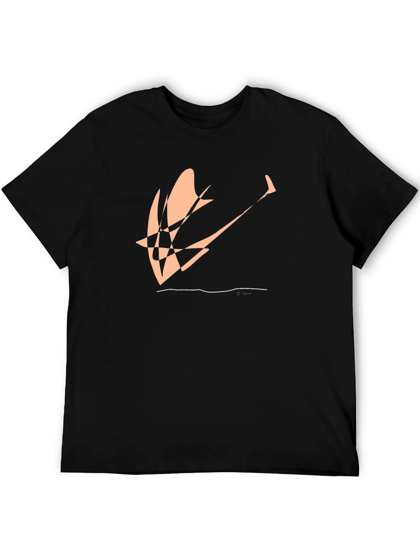 Abstract Design Black Cotton Tee