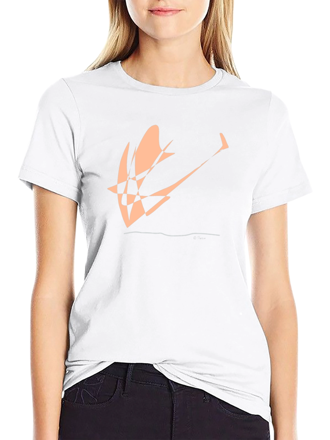 Abstract Design Black Cotton Tee