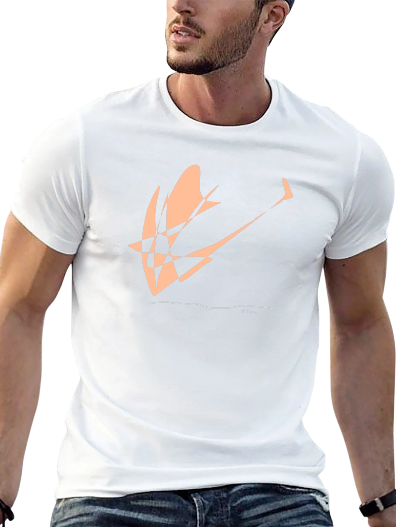 Abstract Design Black Cotton Tee