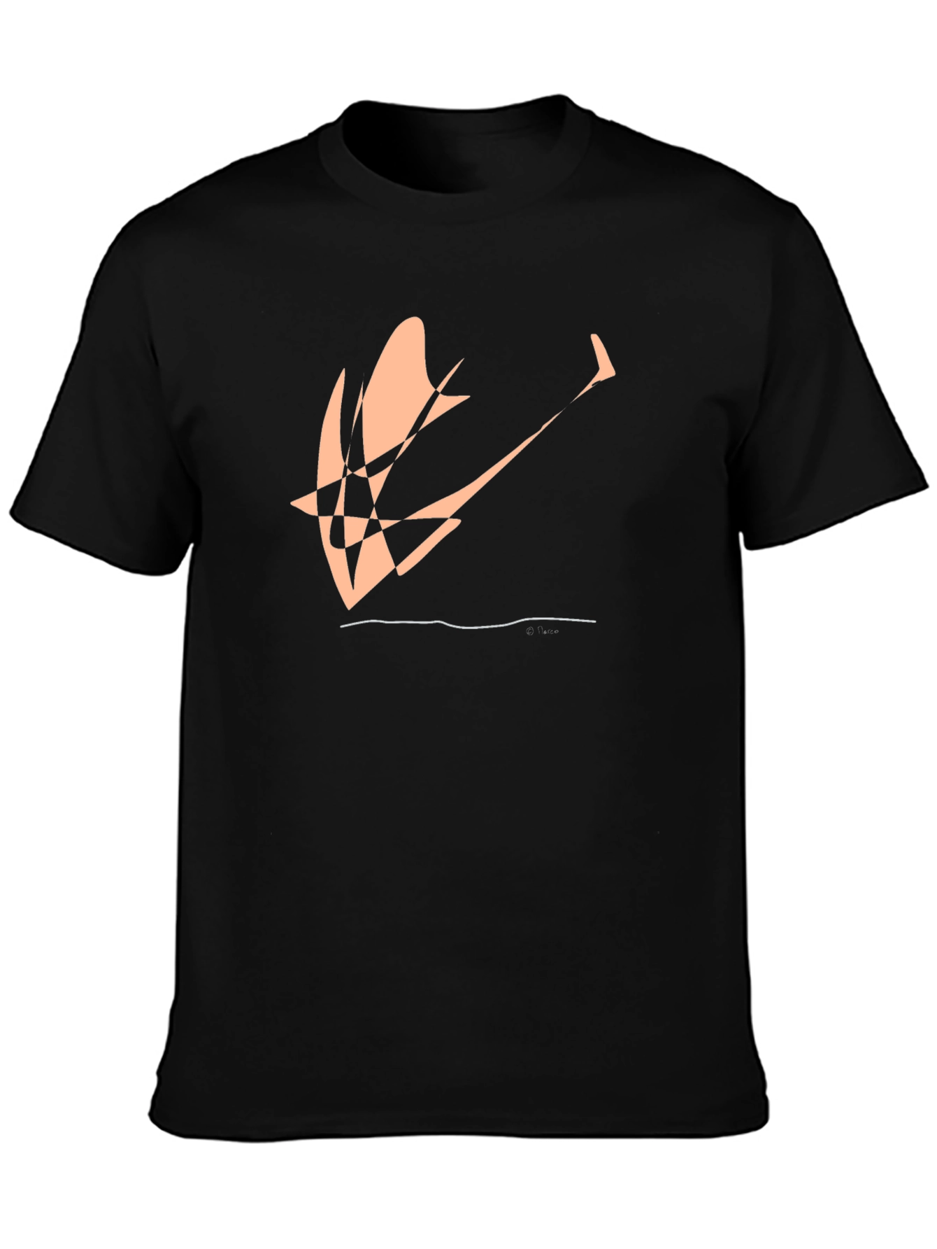 Abstract Design Black Cotton Tee