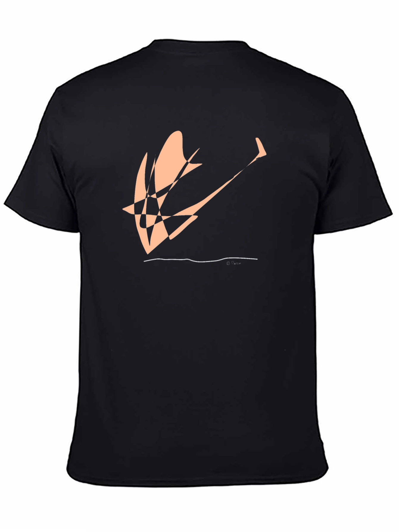 Abstract Design Black Cotton Tee