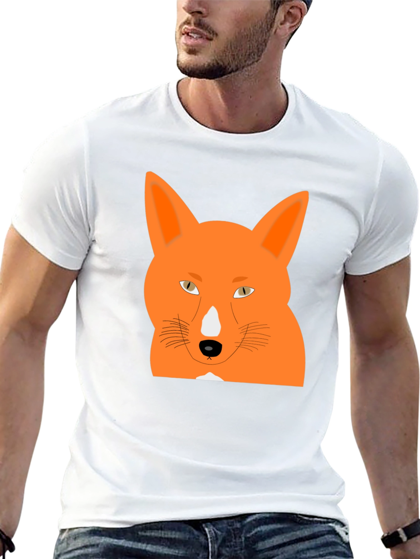 Cool Fox Graphic Tee - Black Cotton T-Shirt