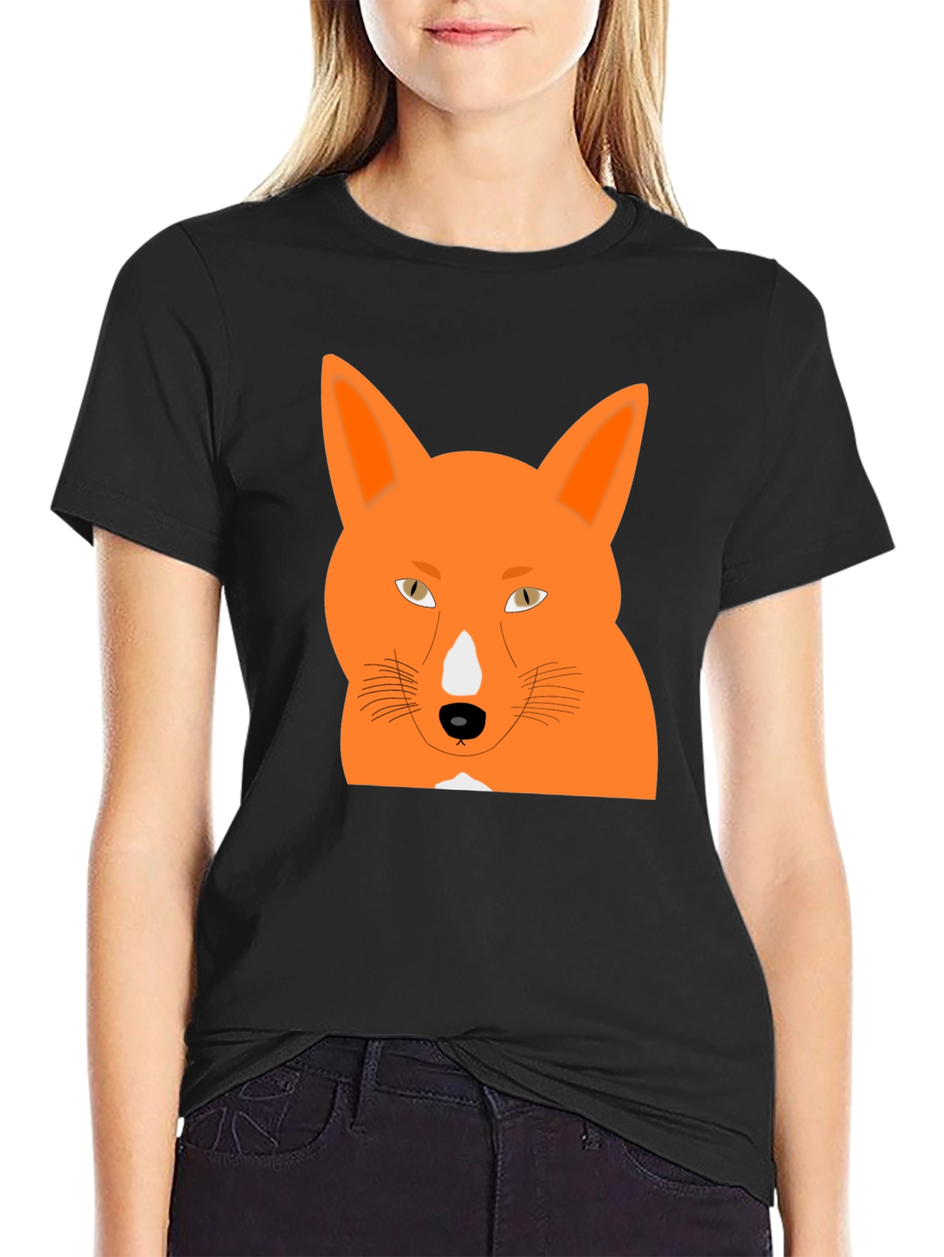 Cool Fox Graphic Tee - Black Cotton T-Shirt